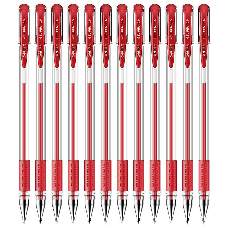 得力 6600ES 0.5mm中性笔 12支/盒 （单位：支） 红
