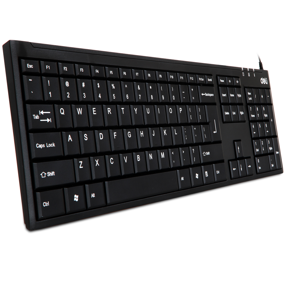 得力3712有线键盘 电脑键盘(黑)(只)