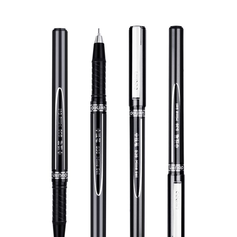得力s36 签字笔中性笔水笔 0.5mm 12支/盒 (单位:支) 黑色